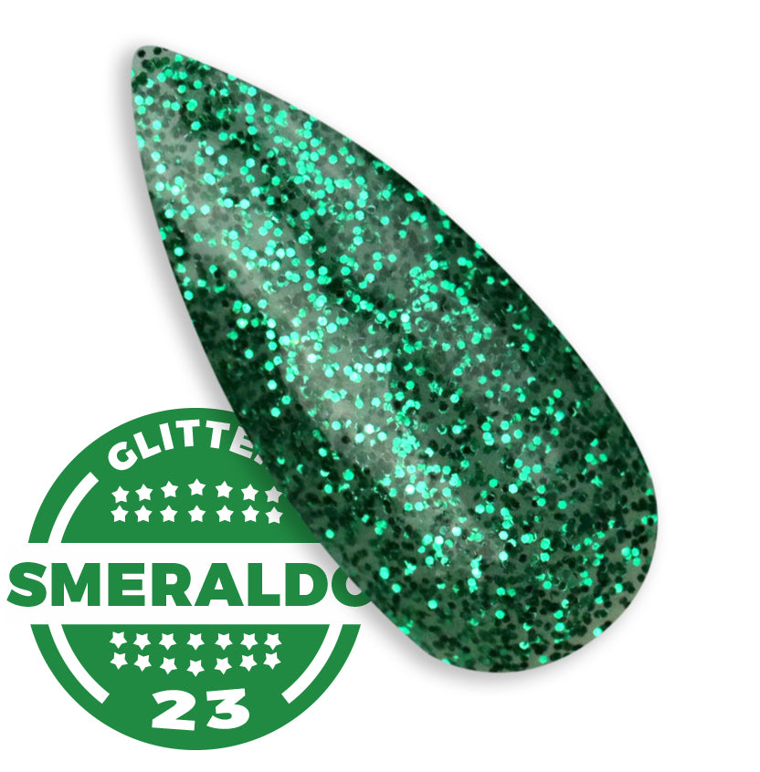 Gel color Glitter trasparente effetto vetro UV e Led 5ml - SMERALDO 23