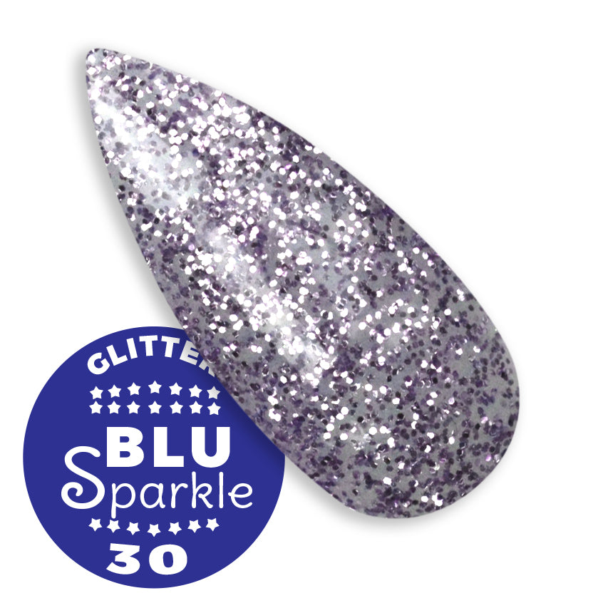Gel color Glitter trasparente effetto vetro UV e Led 5ml - BLU SPARKLY 30