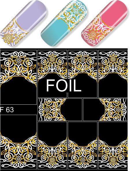 Water decals Metallici ghirigori gold & white