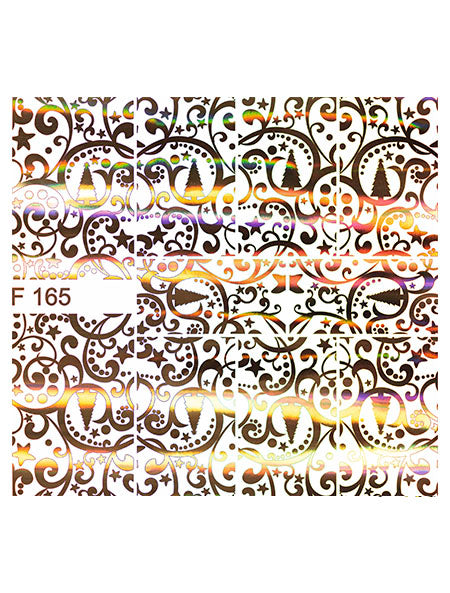 Stickers Adesivi Nail Art Water decals Natalizi con ghirigori effetto metal
