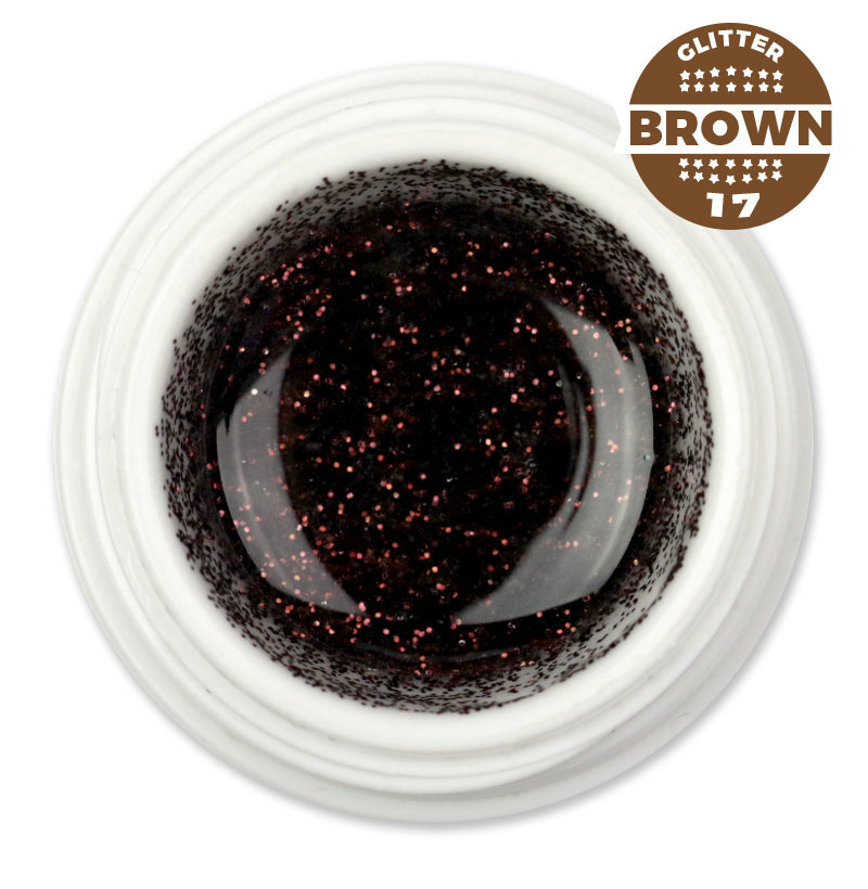 Gel color Glitter trasparente effetto vetro UV e Led 5ml - BROWN 17
