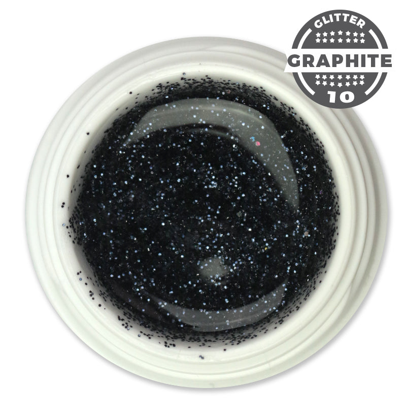 Gel color Glitter trasparente effetto vetro UV e Led 5ml - GRAPHITE 10
