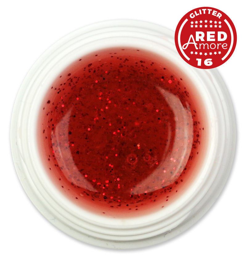 Gel color Glitter effetto vetro UV e Led 5ml - RED AMORE 16