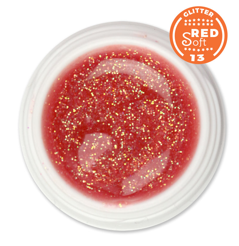 Gel color Glitter trasparente effetto vetro UV e Led 5ml - RED SOFT 13