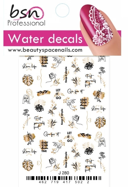 Stickers Adesivi Nail Art Water decals motivi frasi e volti donna