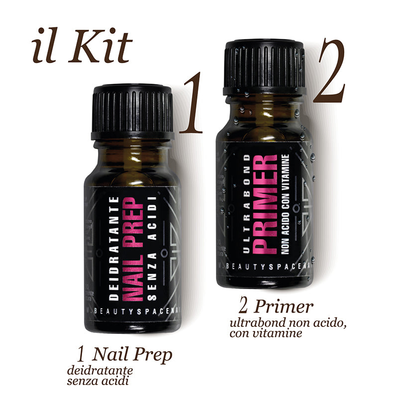 KIT Nail Prep + Primer - Deidratante e Ultrabond Primer aggrappante - Senza acidi