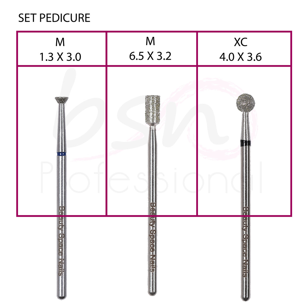 Kit Punte #3 Pedicure Diamantate corte