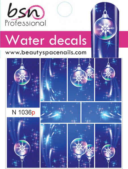 Stickers Adesivi Nail Art Water decals Natalizi con decori albero di natale