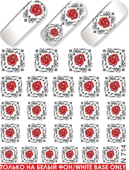 Water decals disegno pieno passion rose