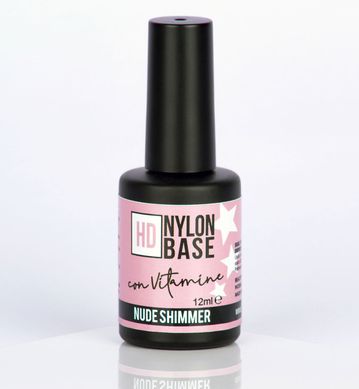 Nude Shimmer – HD Nylon Base Semipermanente Soak-Off Rinforzante con Vitamina E e Calcio 12ml
