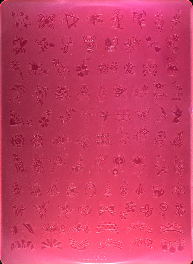 PLATE Stamping Rettangolare in Acrilico colorato - F08