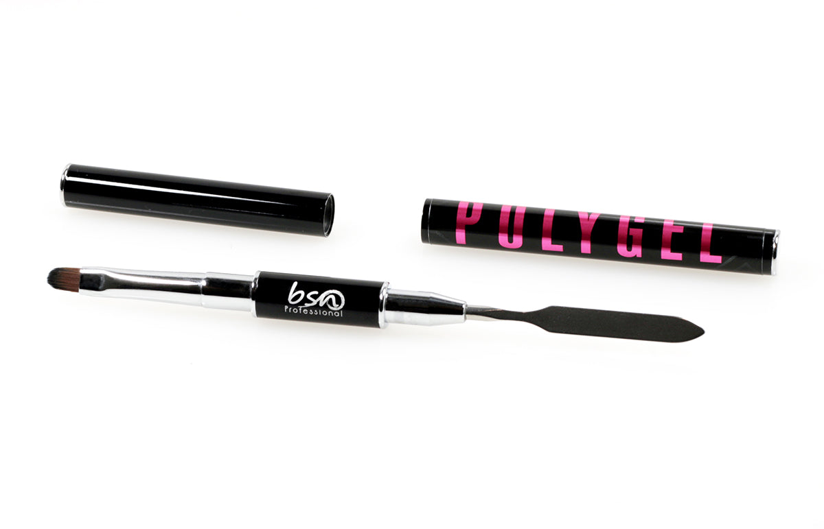 Pennello DUAL per Polygel con spatola, wine red Toray sintetico di alta qualità