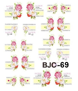 Stickers Adesivi Nail Art Water decals Flower Edition BJC-069