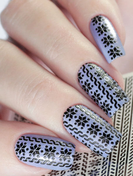 Stickers Adesivi Nail Art Water decals Natalizi 3D effect black