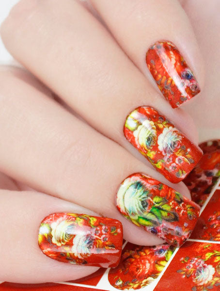 Stickers Adesivi Nail Art Water decals disegno pieno