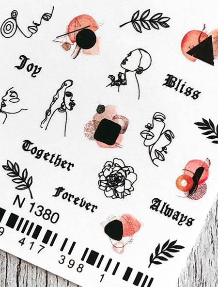 Stickers Adesivi Nail Art Water decals motivi always, together