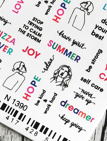 Stickers Adesivi Nail Art Water decals motivi summer, hope, dreamer