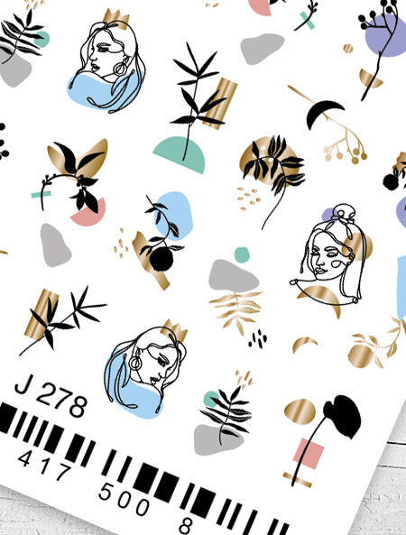 Stickers Adesivi Nail Art Water decals motivi volti donna