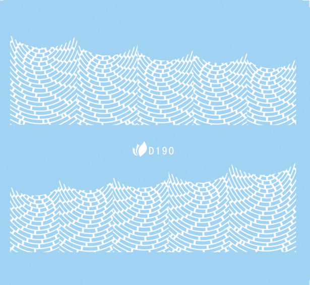 Stickers Adesivi Nail Art Water decals serie D - 190 Bianco