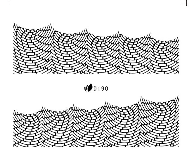 Stickers Adesivi Nail Art Water decals serie D - 190 Nero