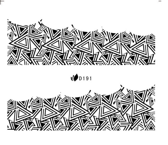 Stickers Adesivi Nail Art Water decals serie D - 191 Nero