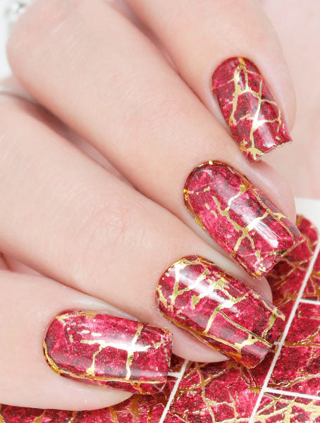 Water decals disegno pieno effetto marmorizzato metal oro