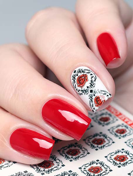 Water decals disegno pieno passion rose