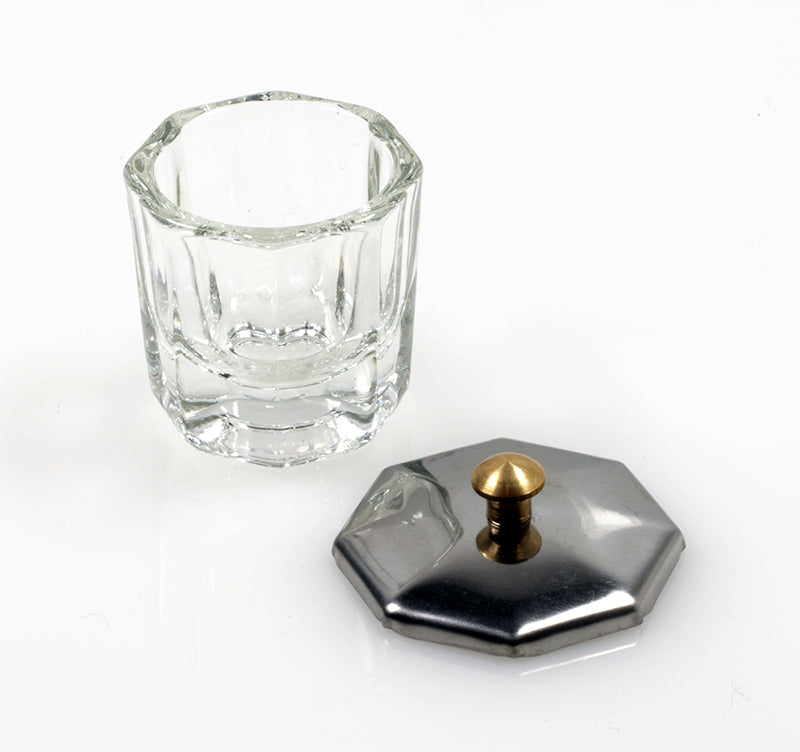 BICCHIERINO IN VETRO CON COPERCHIO- CONTENITORE PER LIQUIDI