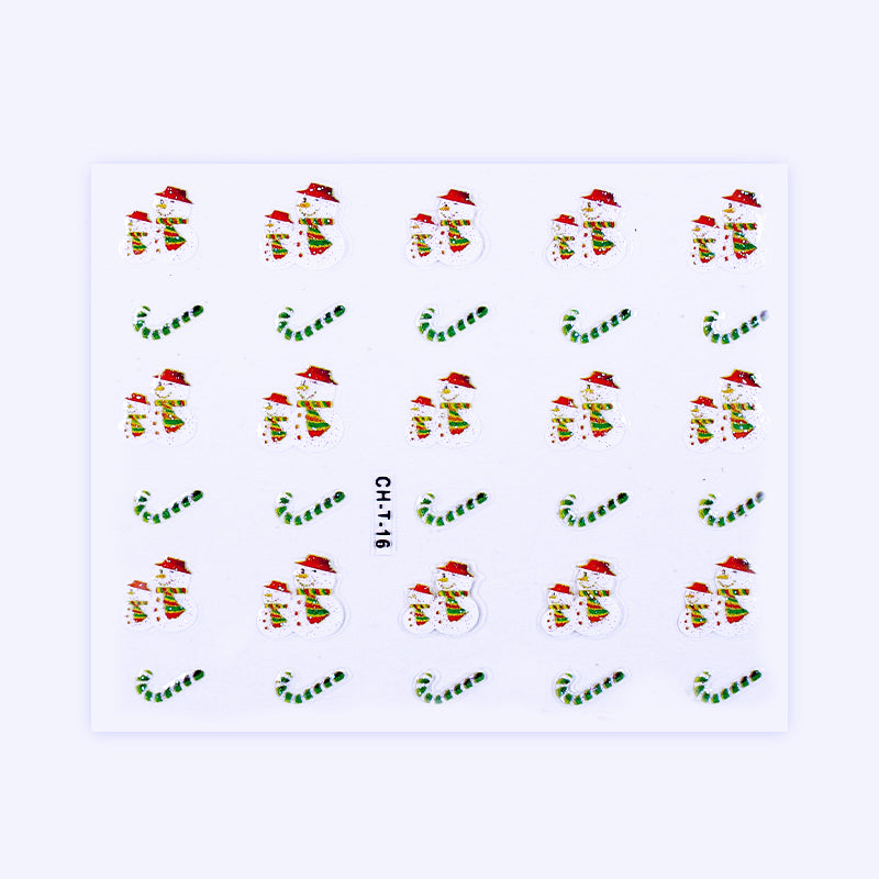 CH.T- 16 - Stickers adesivo per nail art a tema Natalizio
