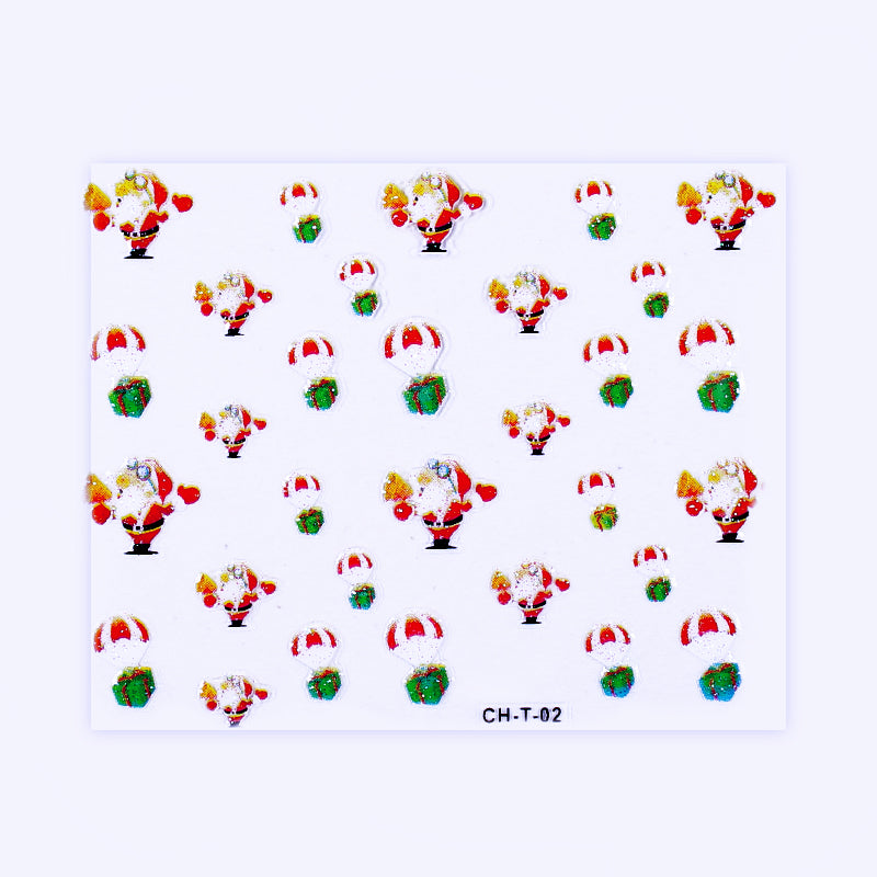 CH.T- 02 - Stickers adesivo per nail art a tema Natalizio