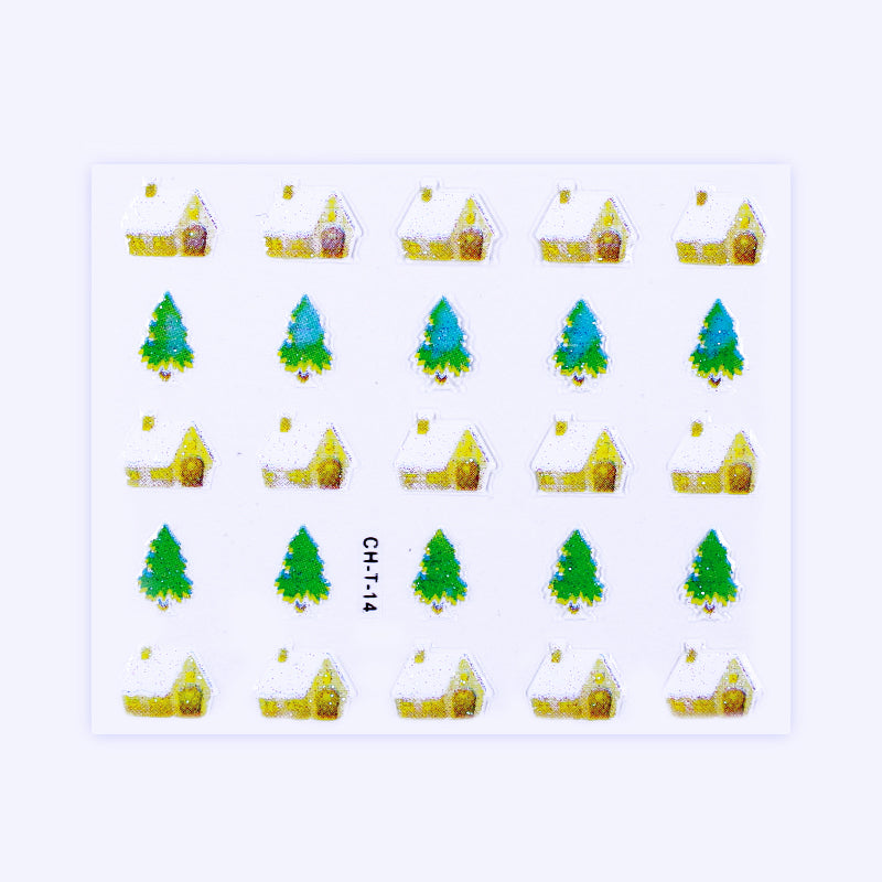 CH.T- 14 - Stickers adesivo per nail art a tema Natalizio