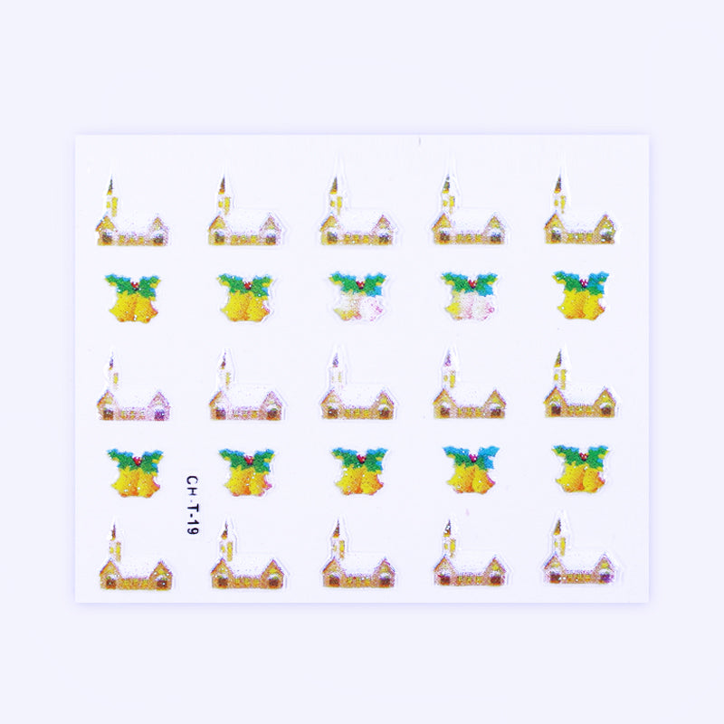 CH.T- 19 - Stickers adesivo per nail art a tema Natalizio