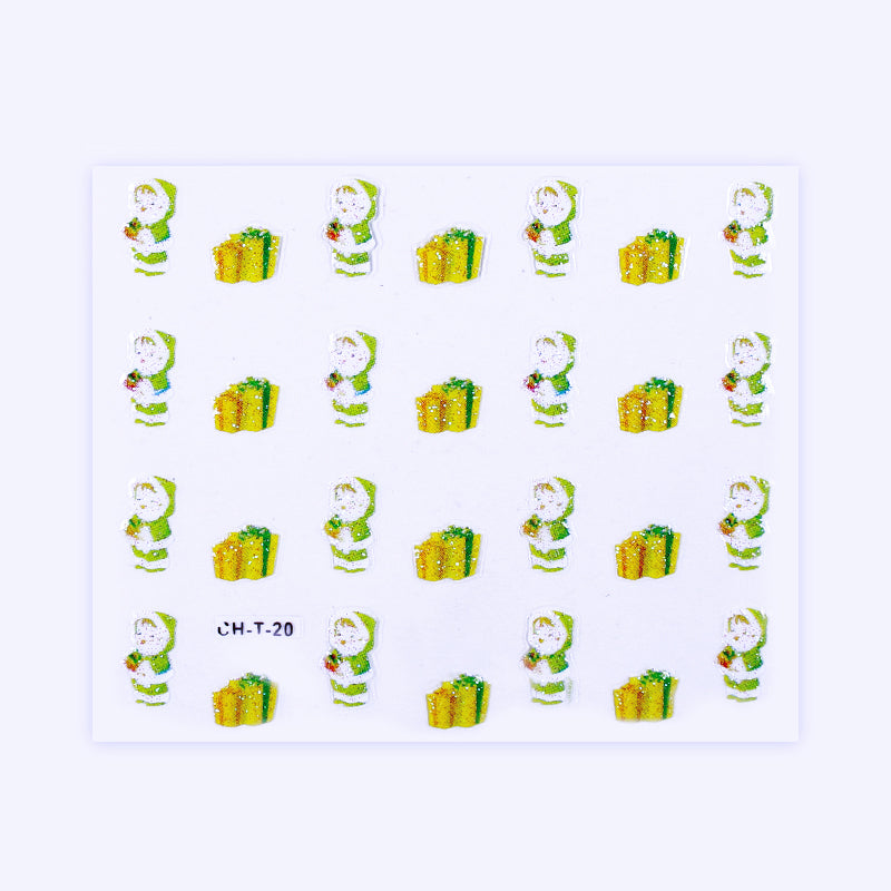 CH.T- 20 - Stickers adesivo per nail art a tema Natalizio
