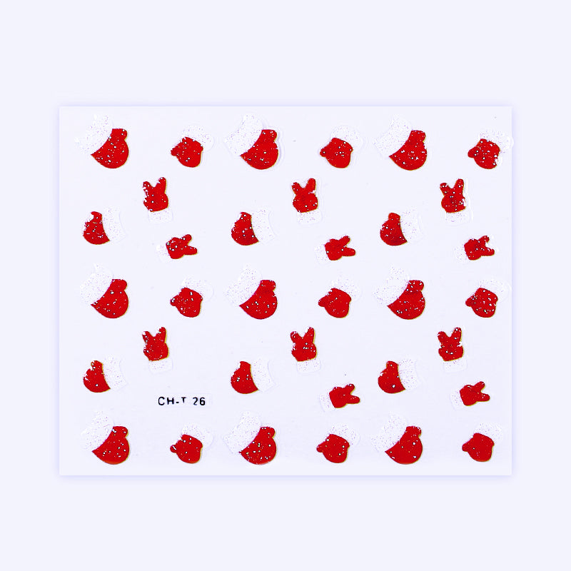CH.T-26 - Autocollants pour ongles sur le thème de Noël