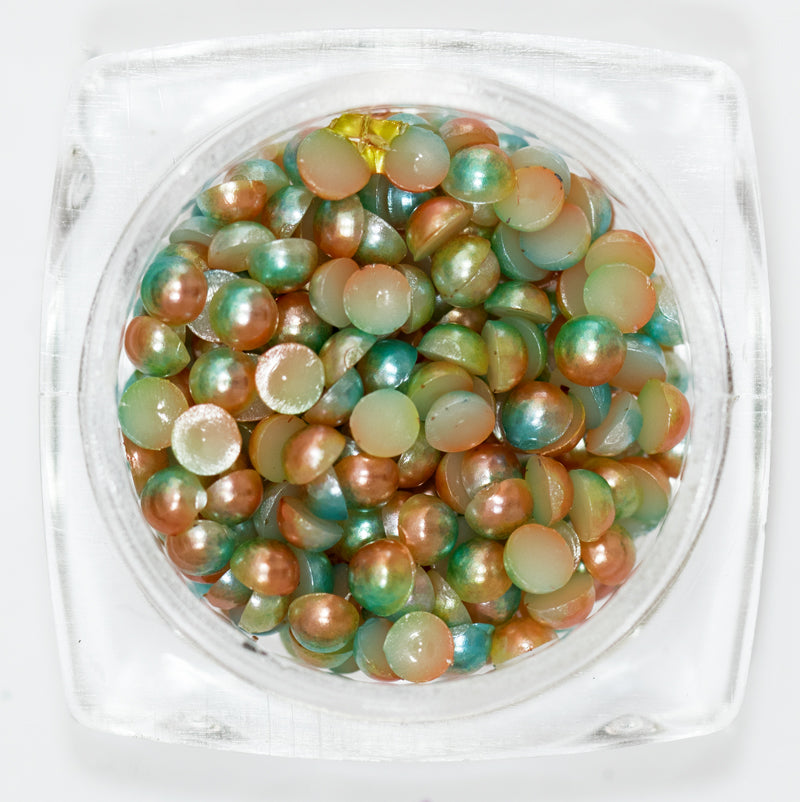 Mezze perle colorate giallo verde 005