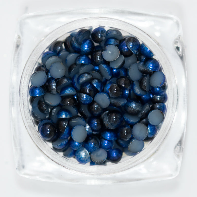 Mezze perle colorate blu scuro 006