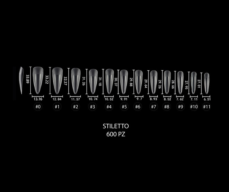 STILETTO - X-Press Gel Press on nails - Tip Box 600pz