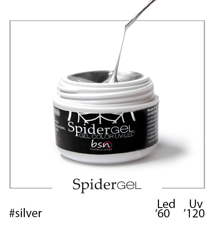 Spider Gel SILVER 5 ml - Gel color modellabile UV/LED