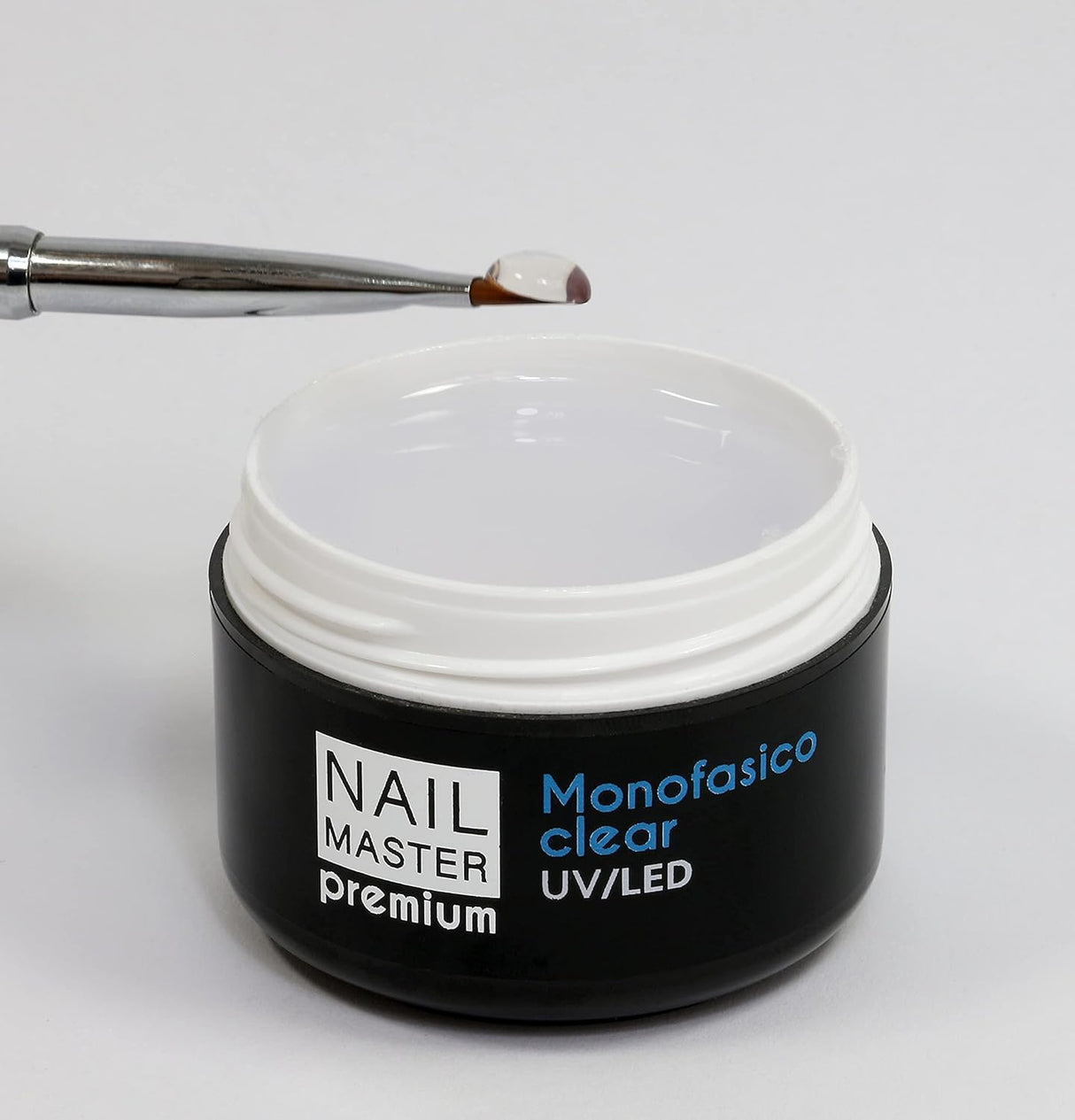 Nail Master Premium 30g, Monofasico Clear, Gel unghie UV/Led – 3in1 Base, modellante e Sigillante - Media viscosità, senza acidi