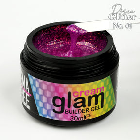 Disco Glitter No. 01 Glitter Builder Gel Cream Glam 30ml glitter effetto diamante Beauty Space Nails