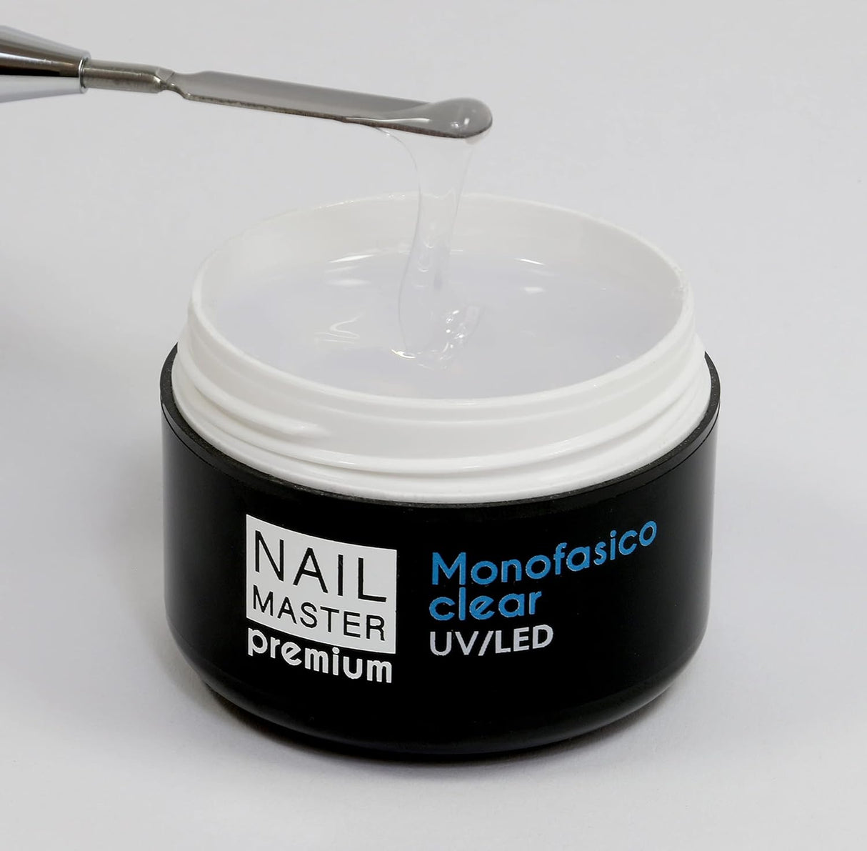 Nail Master Premium 30g, Monofasico Clear, Gel unghie UV/Led – 3in1 Base, modellante e Sigillante - Media viscosità, senza acidi