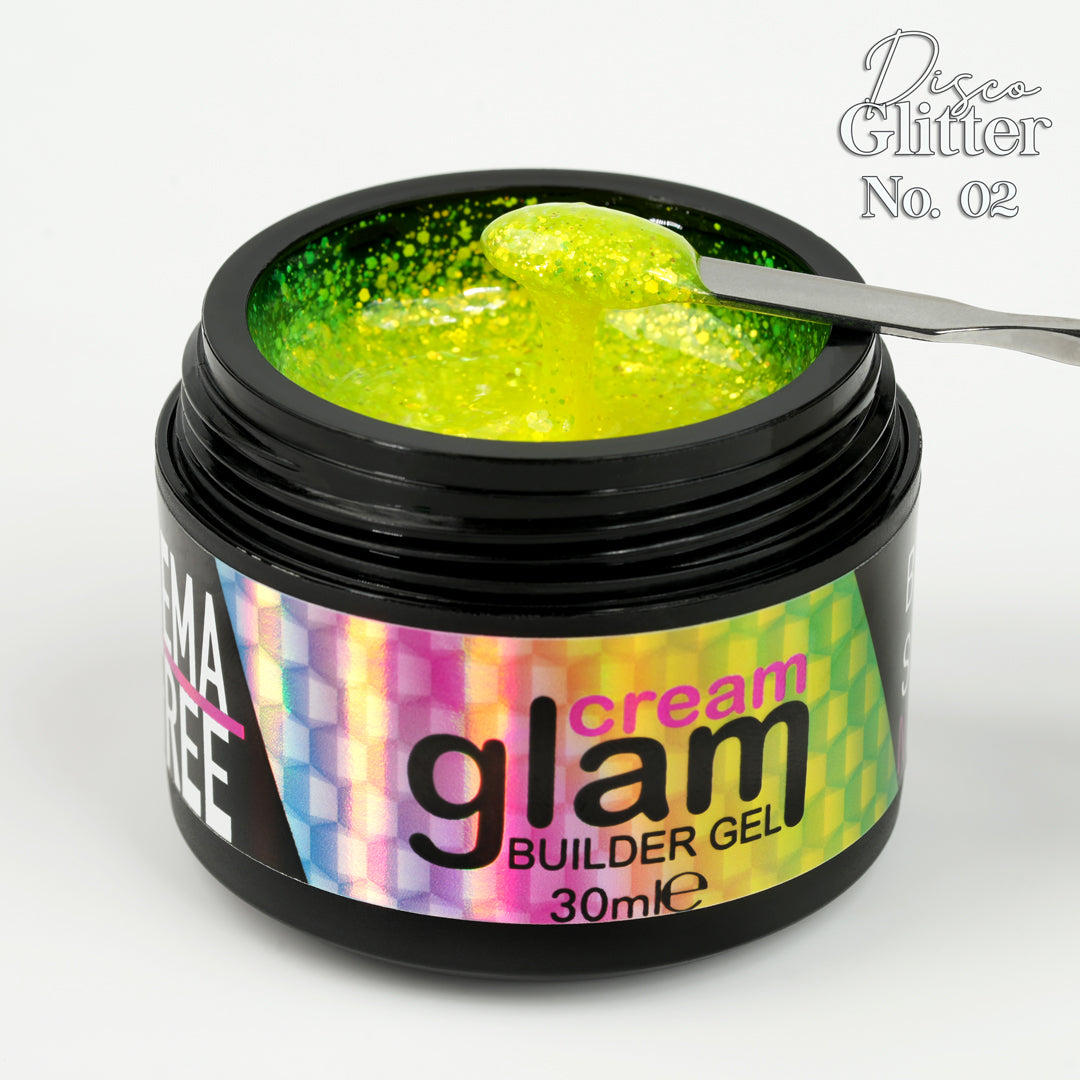 Disco Glitter No. 02 Glitter Builder Gel Cream Glam 30ml glitter effetto diamante Beauty Space Nails