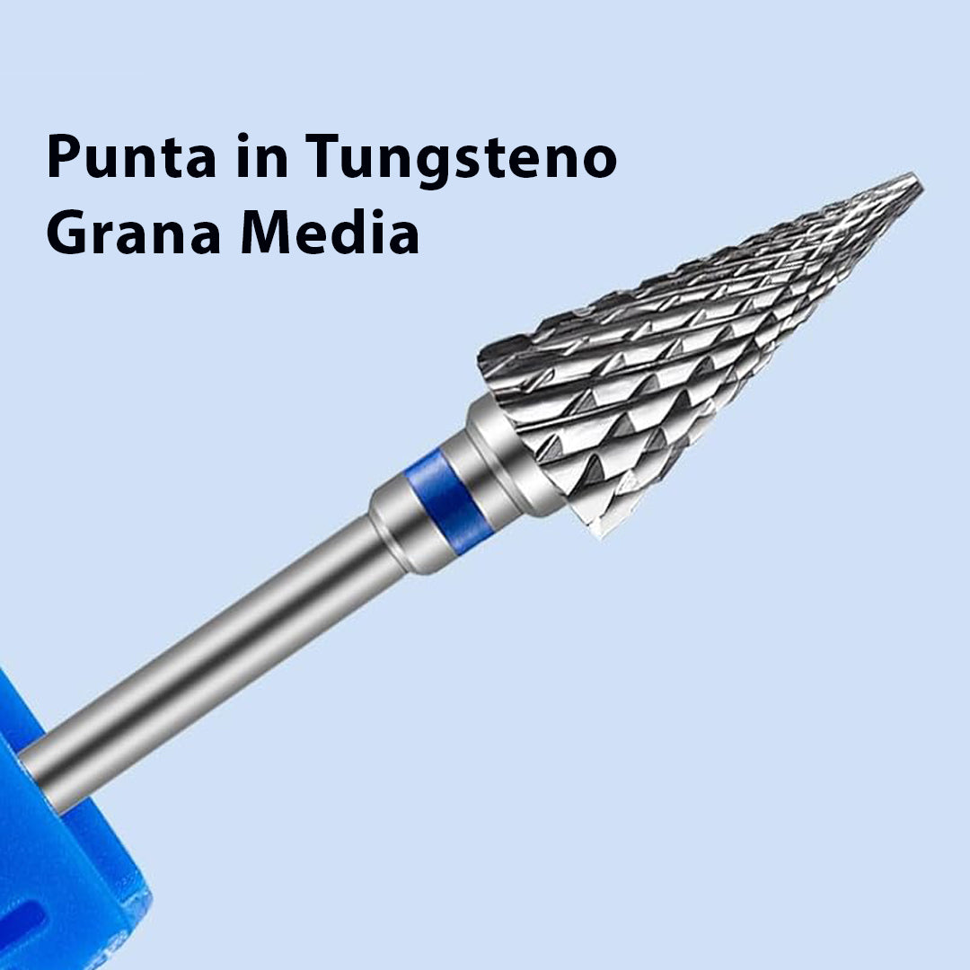 PF-113 - Punta per fresa Refill fascia blu - Dentatura incrociata Ø5mm- grana media