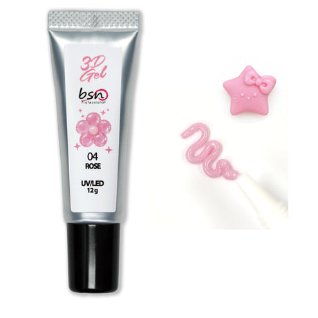 Gel 3D Nail Art colore 04 Rose in tubetto 12 g