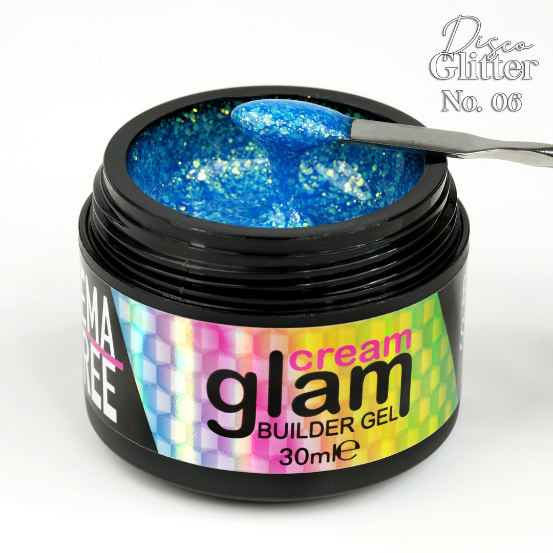 Disco Glitter No. 06 Glitter Builder Gel Cream Glam 30ml glitter effetto diamante Beauty Space Nails