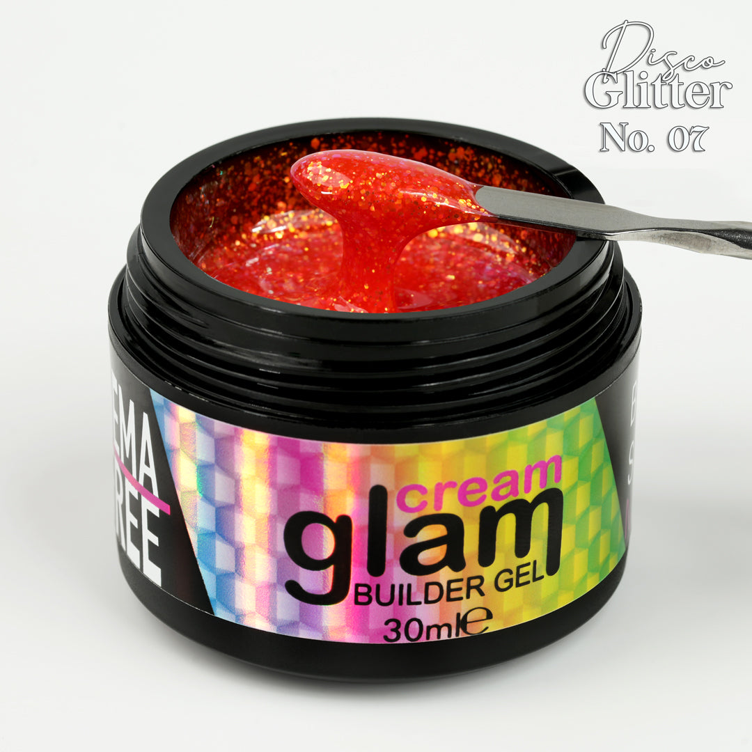 Disco Glitter No. 07 Glitter Builder Gel Cream Glam 30ml glitter effetto diamante Beauty Space Nails