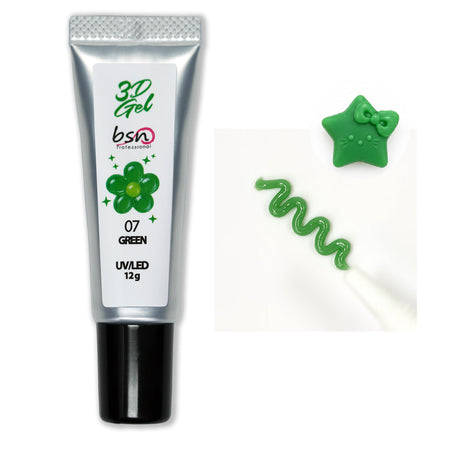 Gel 3D Nail Art colore 07 Green in tubetto 12 g