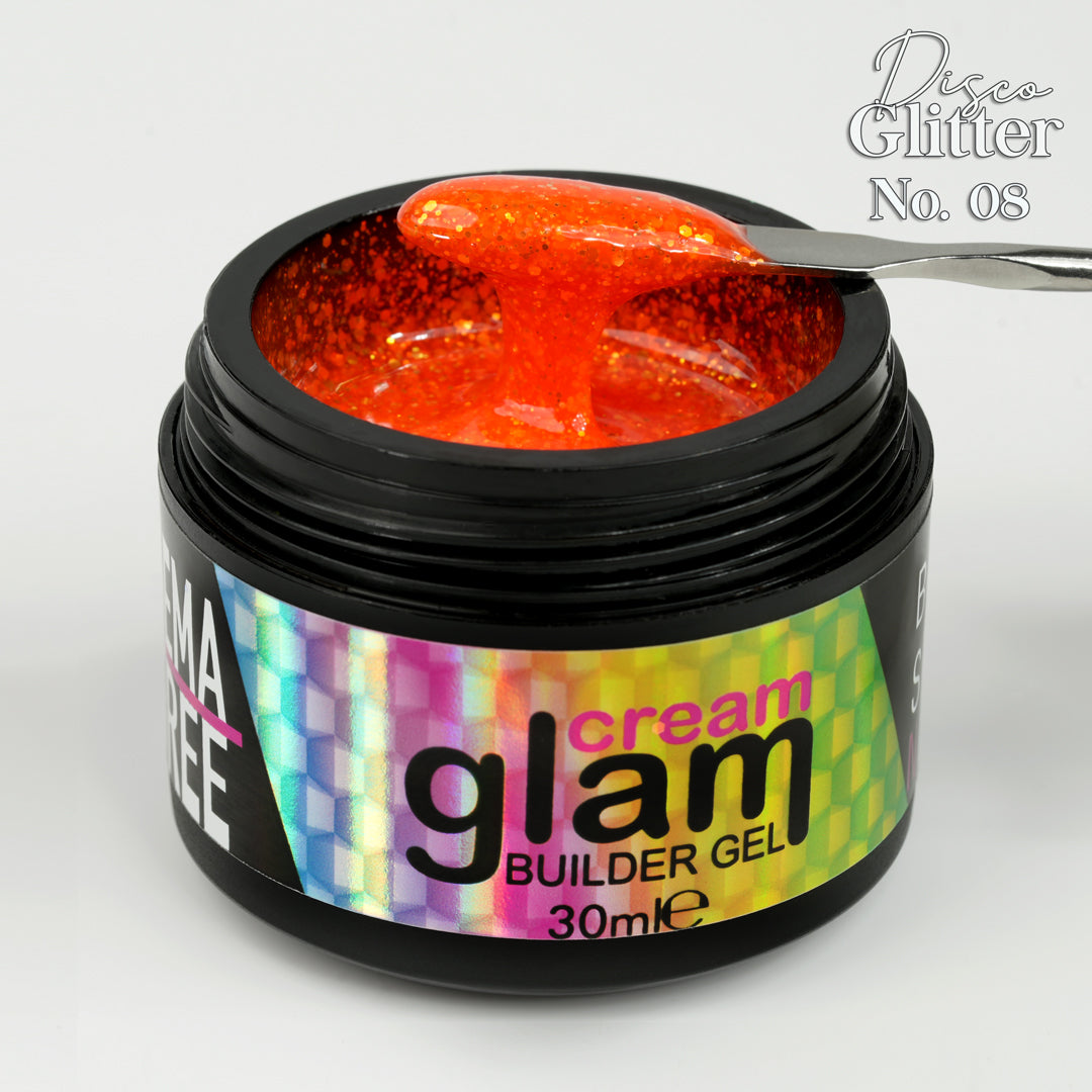 Disco Glitter No. 08 Glitter Builder Gel Cream Glam 30ml glitter effetto diamante Beauty Space Nails