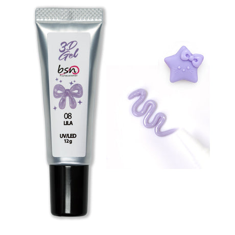 Gel 3D Nail Art colore 08 Lila in tubetto 12 g