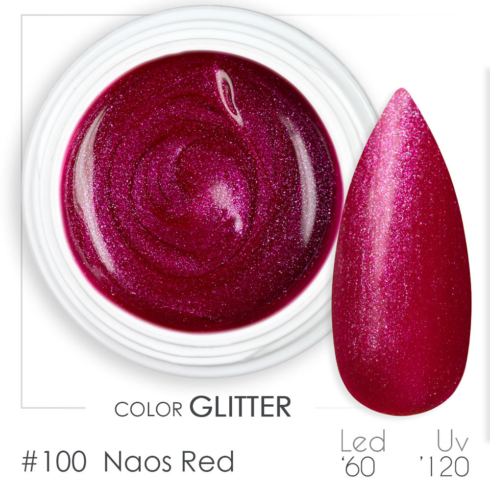 100 - Naos Red - Gel UV Colorato - BSN Professional Glitter